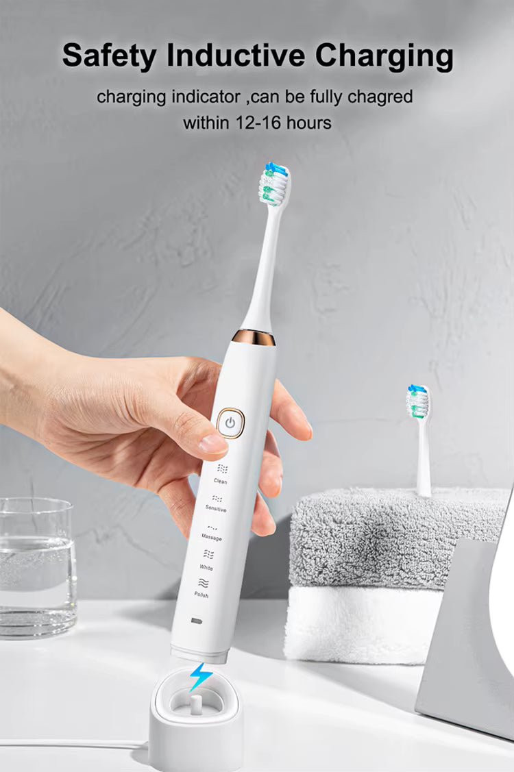 Brosse à dents électrique Rechargeable Brush avec une tête de brosse 8 pour adulte